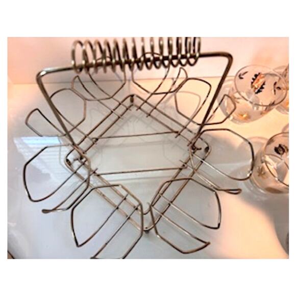 Vintage Libbey MCM Barware Set Ice Bucket / 8 Glasses / Caddy Cocktails 8oz - Picture 8 of 13